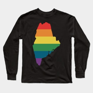 Maine State Rainbow Long Sleeve T-Shirt